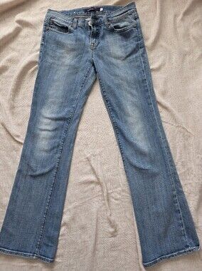 Vigoss Light Blue Denim Jeans with Gold Stitching Bootcut Size 7